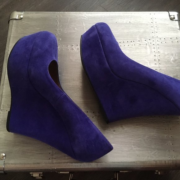 Steve Madden PAMMYY blue suede wedge 6.5 - Picture 9 of 14
